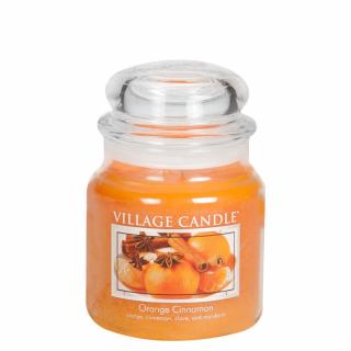 VILLAGE CANDLE vonná svíčka ve skle Orange Cinnamon, střední