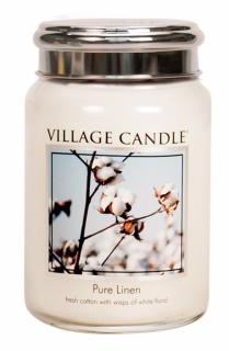 VILLAGE CANDLE vonná svíčka ve skle Pure Linen, velká