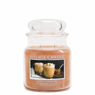 VILLAGE CANDLE vonná svíčka ve skle Salted Caramel Latte, střední