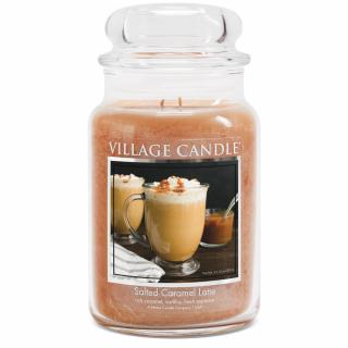 VILLAGE CANDLE vonná svíčka ve skle Salted Caramel Latte, velká