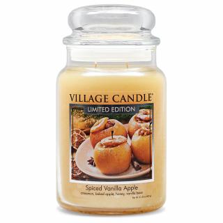 VILLAGE CANDLE vonná svíčka ve skle Spiced Vanilla Apple, velká