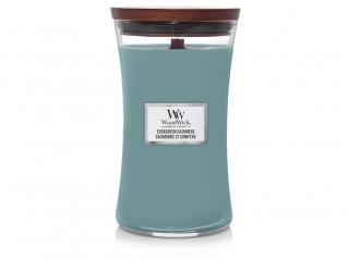 WOODWICK vonná svíčka ve skle Evergreen Cashmere, velká