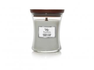 WOODWICK vonná svíčka ve skle Lavender & Cedar, střední