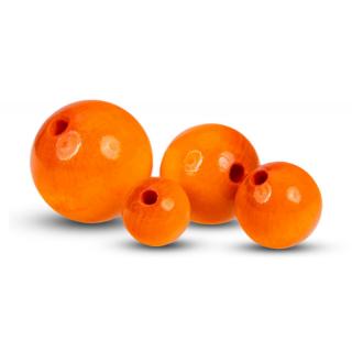 Dřevěné kulaté korálky - oranžové 50 ks - 3 cm