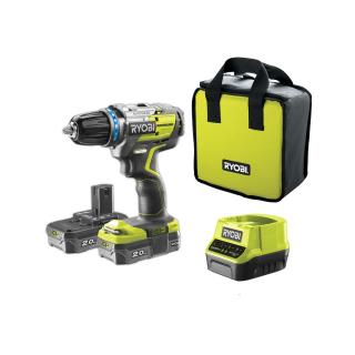 Ryobi R18DDBL-220S - 18V bezkomutátorový vrtací šroubovák + 2x 2,0 Ah baterie + nabíječka ONE+