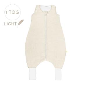 Mušelínový spací pytel s nohavicemi - BEIGE Velikost: XS (6-12m)