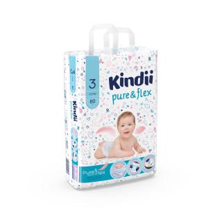 Kindii pure & flex Dětské plenky Midi 60 ks (vel. 3)