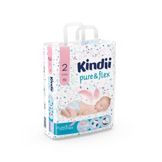 Kindii pure & flex Dětské plenky Mini 70 ks (vel. 2)