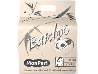 MonPeri Bamboo S 3-6 kg- 25ks EKO dětské bambusové jednorázové plenky (velikost 2)