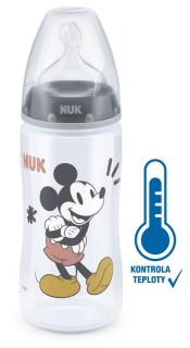 NUK FC+ lahev s kontrolou teploty Mickey šedá 300 ml