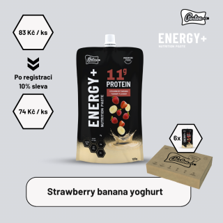 Energy+ Příchuť: jogurt s banánem a jahodami, Počet sáčků v balení: 6