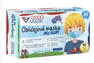 Dětské certifikované zdravotní roušky chlapecké GOODMASK 25 Ks