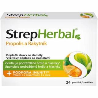 StrepHerbal Propolis a Rakytník 24 pastilek