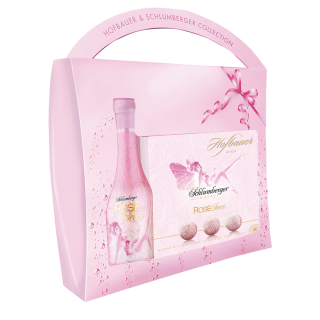 Bonboniéra LINDT - HOFBAUER a SCHLUMBERGER sekt 0,2l rosé, 130g (kód 47748)