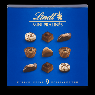 Bonboniéra LINDT Mini Pralines 44g pralinky a čokoláda 3motivy