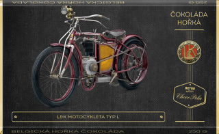 CHOCO POLA - L&K motocykleta typ L kód: 93-029 retro čokoláda 250g (hořká)