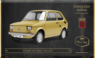 CHOCO POLA - Polski Fiat 126p „Maluch“ kód: 93-060 retro čokoláda 250g (hořká)