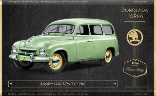 CHOCO POLA - Škoda 1201 STW, typ 980 kód: 93-023 retro čokoláda 250g (hořká)