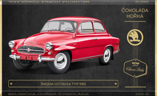 CHOCO POLA - Škoda Octavia, typ 985- červená kód: 93-003 retro čokoláda 250g (hořká)v