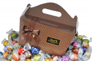 LINDT Dárková krabička PLNÁ PRALINEK Lindor mix cca 60 ks