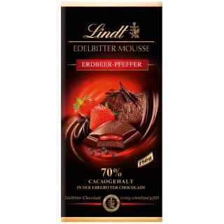 LINDT Edelbitter Mousse Erdbeere Pfeffer 150g hořká čokoláda