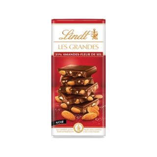 LINDT Les Grandes hořká čokoláda s mandlemi a solí 150g