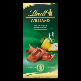 Lindt William 100g (hruškovice) mléčná čokoláda s alkoholem