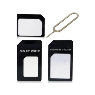 Nano / micro sim adaptér 3 v 1 black / černý