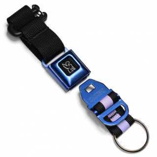 Chrome Mini Buckle Keychain, Radiant Grid