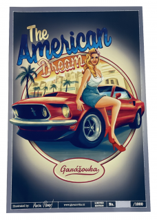 Plakát The American Dream Ford Mustang 30 x 42 cm