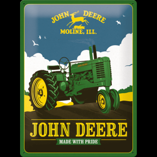 Plechová cedule John Deere Made With Pride 40 x 30 cm