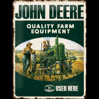 Plechová cedule John Deere Quality Farm Equipment 40 cm x 30 cm