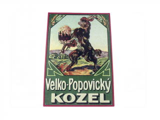 Plechová cedule Kozel retro zelený  34 cm x 48,5 cm