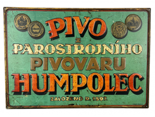 Plechová cedule Pivo z Humpolce 50 cm x 35 cm