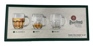 Plechová cedule se třemi půllitry Pilsner Urquell 30x66 cm