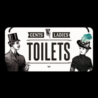 Plechová cedule Toilets Gents and Ladies 10 x 20 cm