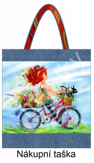 Nákupní taška cyklistka (kolo)