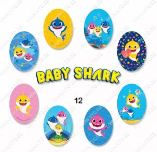 Záplaty nažehlovací Disney a jiné - sada12 - 6892 - Baby shark