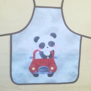 Zástěrka panda v autíčku