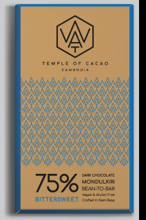 WAT Chocolate čokoláda z Kambodže 75% Bittersweet 70g