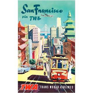 Retro cedule - San Francisco Travel Poster