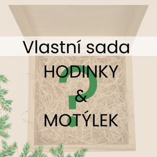 Dárková sada dřevěný motýlek + dřevěné hodinky Set: Vlastní typ hodinek + motýlka (napište do poznámky v objednávce)