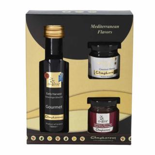 Dárková sada – olivový olej Gourmet 100 ml, olivová pasta 40 g a med 50 g