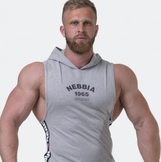 NEBBIA Legend-approved tílko s kapucí 191 světle šedé Velikost: XL