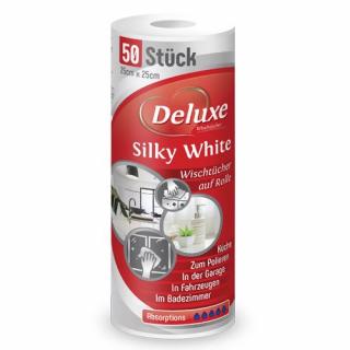 Deluxe Silky White 50ks 25cm x 25cm opakovaně použitelné utěrky červené :: kus