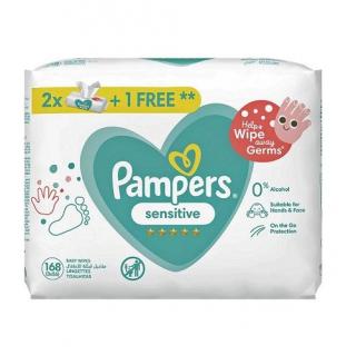 Pampers Sensitive Vlhčené ubrousky pro děti 3x56 kusů :: karton