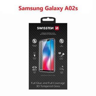 SKLO SWISSTEN ULTRA DURABLE 3D FULL GLUE GLASS SAMSUNG GALAXY A02s ČERNÉ