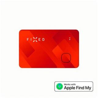 Smart tracker FIXED Tag Card s podporou Find My, bezdrátové nabíjení, oranžový