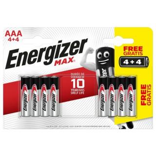 Baterie AAA/LR03 ENERGIZER MAX + PowerSeal, 4+4 (blistr) (Baterie AAA/LR03 ENERGIZER MAX + PowerSeal, 4+4 (blistr))