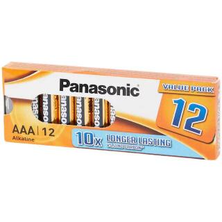 Baterie Panasonic AAA 12 ks (Vydrží až 10krát déle než zinko-uhlíkové baterie)